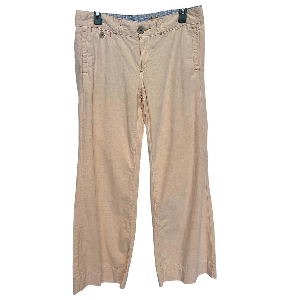 Anthropologie Pilcro Women's 30 Wide Leg Trouser Cotton Pants Peach Pink